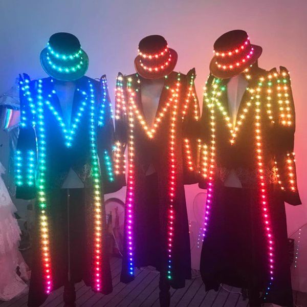 led light bullfight jazz jacket bar night costume colorful lighting fancy dress party carnival anime stage perform show, Silver
led light bullfight jazz jacket bar night costume colorful lighting fancy dress party carnival anime stage perform show, Silver