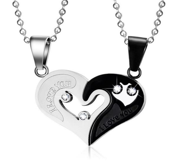 mens stainless steel chain necklaces for couples korean ladies fashion paired suspension puzzle matching pendants black heart love1281983, Silver
mens stainless steel chain necklaces for couples korean ladies fashion paired suspension puzzle matching pendants black heart love1281983, Silver