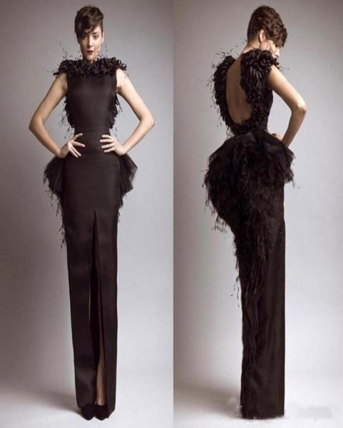 vintage formal krikor jabotian black evening dresses with feather satin sheath backless front split party gown cap sleeves prom dr2738879, Black;red
vintage formal krikor jabotian black evening dresses with feather satin sheath backless front split party gown cap sleeves prom dr2738879, Black;red