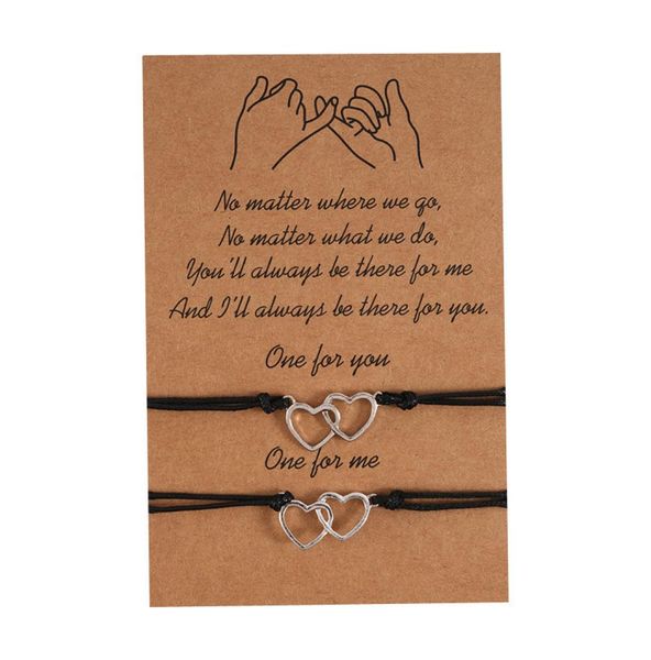 love bracelet creative personality alloy double peach heart woven pull card couple bracelet3081558, Golden;silver
love bracelet creative personality alloy double peach heart woven pull card couple bracelet3081558, Golden;silver