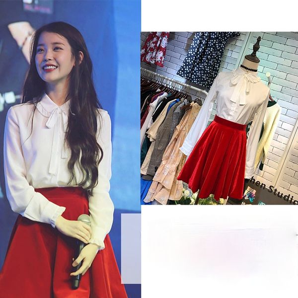 two piece dress kpop iu lee ji eun white loose bowknot cardigan laceup shirt blouse red high waist aline skirt women twopiece sets 230817
two piece dress kpop iu lee ji eun white loose bowknot cardigan laceup shirt blouse red high waist aline skirt women twopiece sets 230817