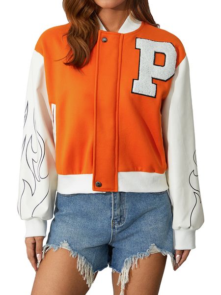 womens jackets women baseball jacket long sleeve letters zipper closure patchwork autumn casual outwear 230818, Black;brown
womens jackets women baseball jacket long sleeve letters zipper closure patchwork autumn casual outwear 230818, Black;brown