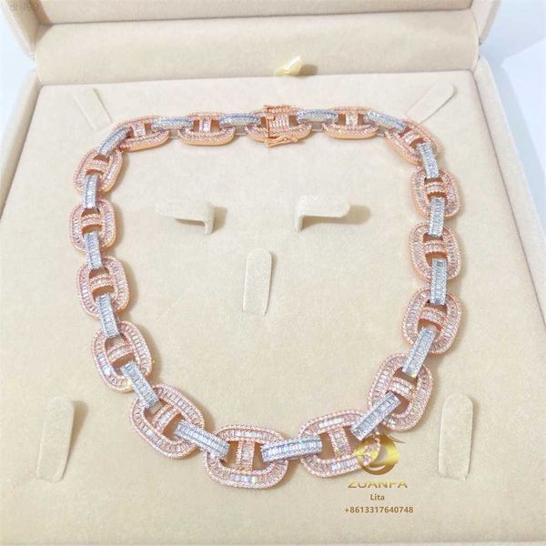 custom hip hop baguette cut moissanite 15mm rose gold white gold women two tone cuban link chain necklace, Silver
custom hip hop baguette cut moissanite 15mm rose gold white gold women two tone cuban link chain necklace, Silver