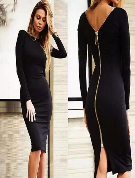 fashion black long sleeve party dresses women clothing back full zipper robe femme pencil tight dress8033295, Black;gray
fashion black long sleeve party dresses women clothing back full zipper robe femme pencil tight dress8033295, Black;gray