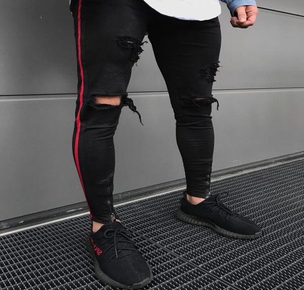 2018 new arrived men side red stripe biker jeans denim ripped holes slim supper skinny hip hop jeans men2391325, Blue
2018 new arrived men side red stripe biker jeans denim ripped holes slim supper skinny hip hop jeans men2391325, Blue