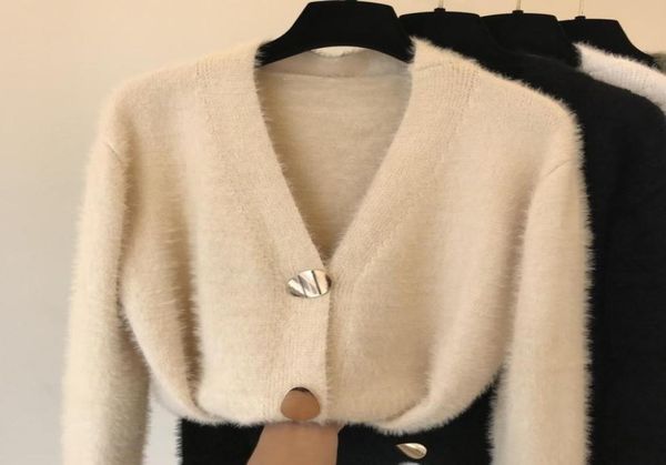 autumn winter vneck knitted cardigan imitation cashmere sweater coat hand knit mohair jacket long faux mane fur 2010303875024, White;black
autumn winter vneck knitted cardigan imitation cashmere sweater coat hand knit mohair jacket long faux mane fur 2010303875024, White;black