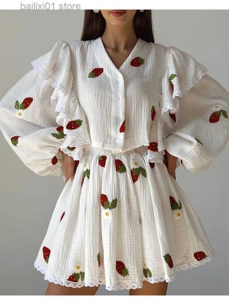two piece dress ruffle skirt two piece set for women 2023 summer women's two piece pattern print blouse skirt sets fashion home outfits, White
two piece dress ruffle skirt two piece set for women 2023 summer women's two piece pattern print blouse skirt sets fashion home outfits, White