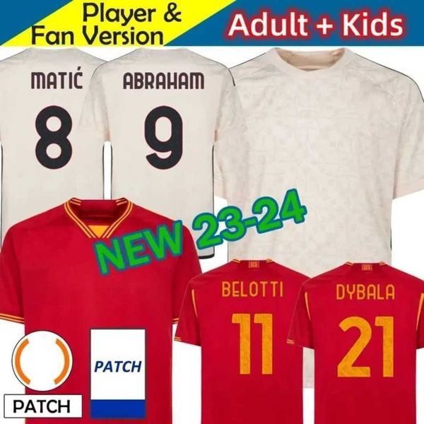 23 24 maglie totti soccer jerseys kids kit 2023 2024 home away football shirt calcio maglietta fans player version pellegrini abraham belott, Black;yellow
23 24 maglie totti soccer jerseys kids kit 2023 2024 home away football shirt calcio maglietta fans player version pellegrini abraham belott, Black;yellow