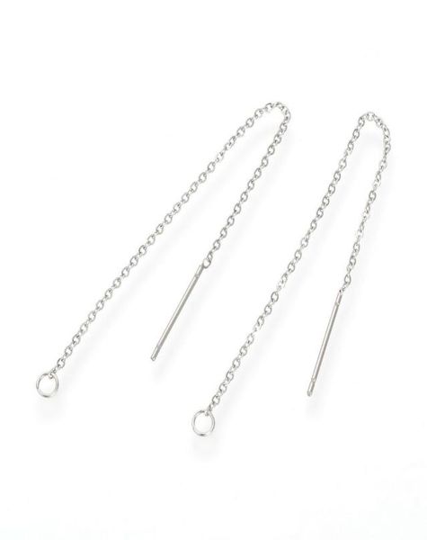 304 stainless steel pull through threader earring dangle diy jewelry findings5038721, Silver
304 stainless steel pull through threader earring dangle diy jewelry findings5038721, Silver