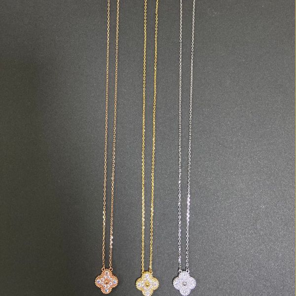 18k gold plated luxury designer pendant necklace four-leaf clover fashion titanium crystal pendant necklace wedding party jewelry, Silver
18k gold plated luxury designer pendant necklace four-leaf clover fashion titanium crystal pendant necklace wedding party jewelry, Silver