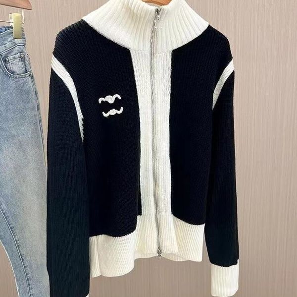 new women's sweaters fashion casual zipper long sleeve knitwear women luxury brand designer sweaters, White;black
new women's sweaters fashion casual zipper long sleeve knitwear women luxury brand designer sweaters, White;black