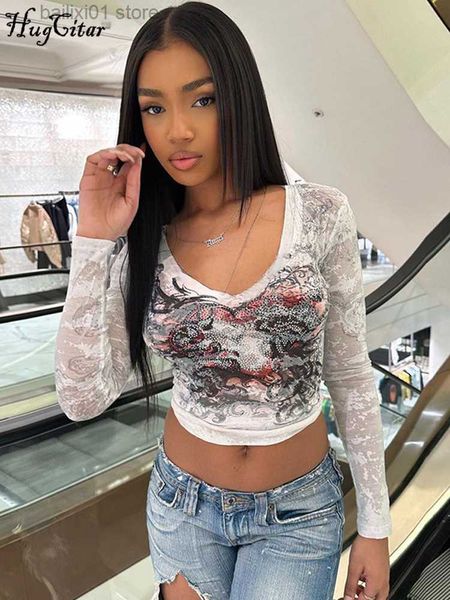 women's t-shirt hugcitar graphic print long sleeve bodycon crop t-shirt 2023 fall autumn women fashion streetwear party clothings whole, White
women's t-shirt hugcitar graphic print long sleeve bodycon crop t-shirt 2023 fall autumn women fashion streetwear party clothings whole, White
