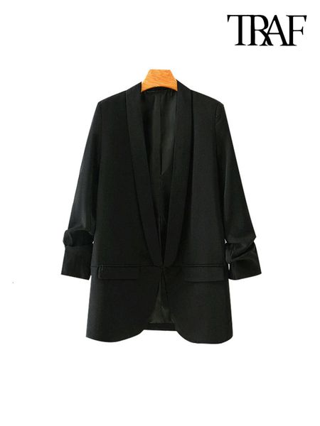 womens suits blazers traf women fashion office wear basic black blazer coat vintage pleated sleeve pockets female outerwear chic 230817, White;black
womens suits blazers traf women fashion office wear basic black blazer coat vintage pleated sleeve pockets female outerwear chic 230817, White;black