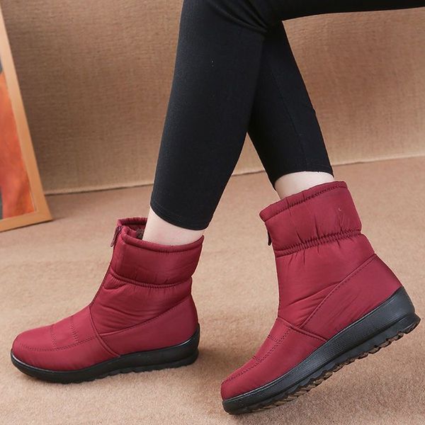 size 35-44 waterproof snow boots designer red navy blue women winter warm plush ankle booties front zipper non slip cotton padded outdoor sh, Black
size 35-44 waterproof snow boots designer red navy blue women winter warm plush ankle booties front zipper non slip cotton padded outdoor sh, Black