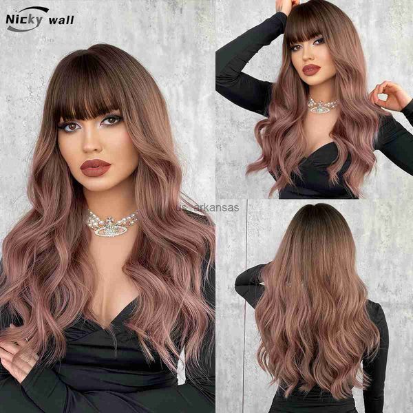 synthetic wigs pink brown long wave wig women wig with bangs heat resistant synthetic fiber wigs daily party lolita cosplay y2k fake hair de, Black
synthetic wigs pink brown long wave wig women wig with bangs heat resistant synthetic fiber wigs daily party lolita cosplay y2k fake hair de, Black