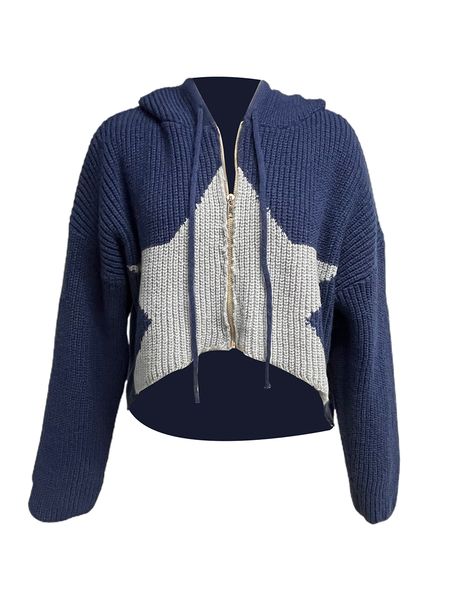 womens jackets women fashion cropped sweater cardigan stars pattern contrast color hooded long sleeve pullovers zipperup loose 230818, Black;brown
womens jackets women fashion cropped sweater cardigan stars pattern contrast color hooded long sleeve pullovers zipperup loose 230818, Black;brown