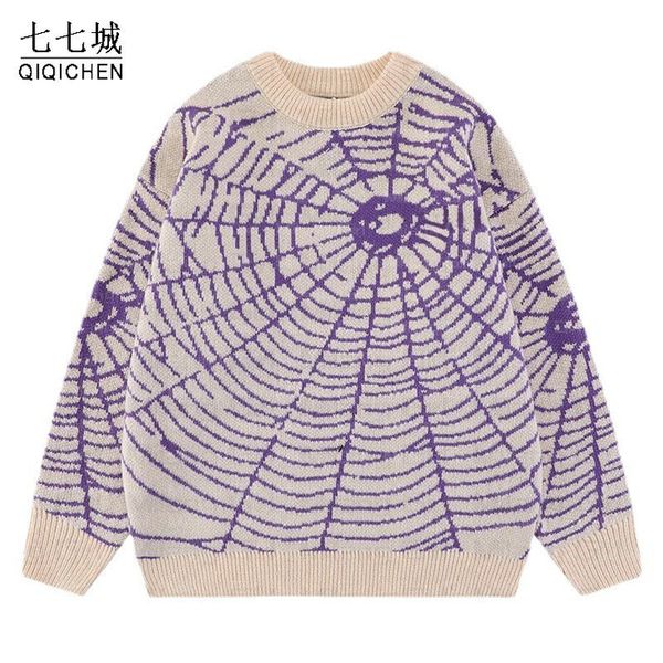 men's sweaters mens spider web knitted sweaters street harajuku wool jumper y2k hip hop retro casual college pullover autumn 230815, White;black
men's sweaters mens spider web knitted sweaters street harajuku wool jumper y2k hip hop retro casual college pullover autumn 230815, White;black