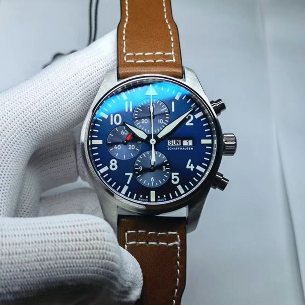 full function pilot chronograph watch men's sport & leisure super luminous blue gem anti-vertigo coated automatic movement fully functi, Slivery;brown
full function pilot chronograph watch men's sport & leisure super luminous blue gem anti-vertigo coated automatic movement fully functi, Slivery;brown