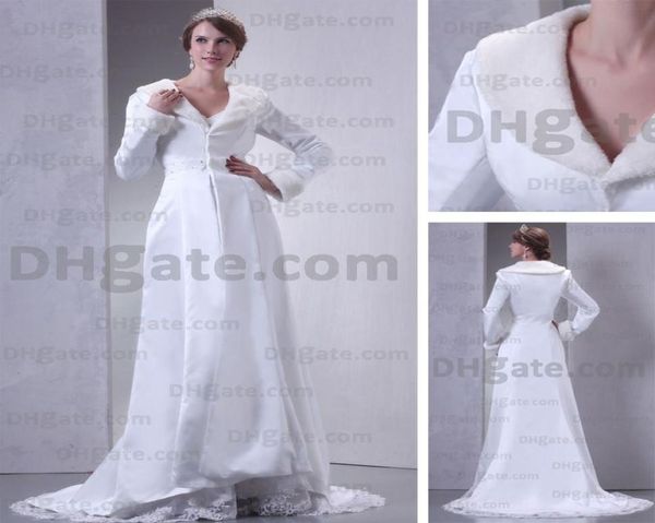 wedding cloaks aline satin artifical wool bridal jacket long sleeves sweep train real actual image2496672, White
wedding cloaks aline satin artifical wool bridal jacket long sleeves sweep train real actual image2496672, White