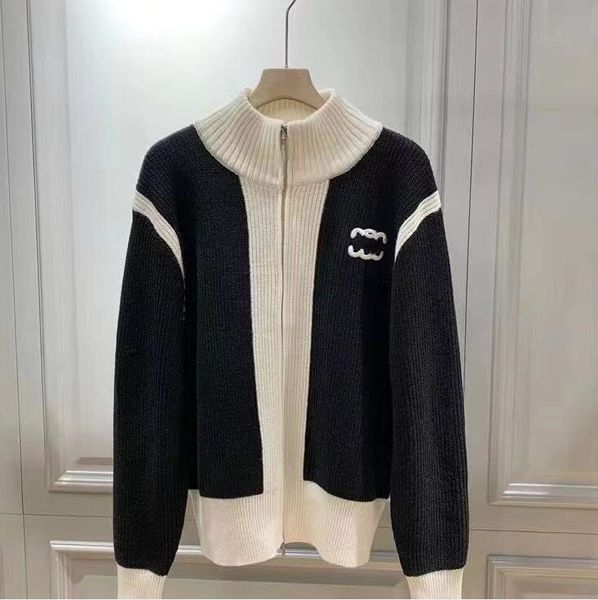 new women's sweaters fashion casual zipper knitwear women luxury brand designer sweaters, White;black
new women's sweaters fashion casual zipper knitwear women luxury brand designer sweaters, White;black