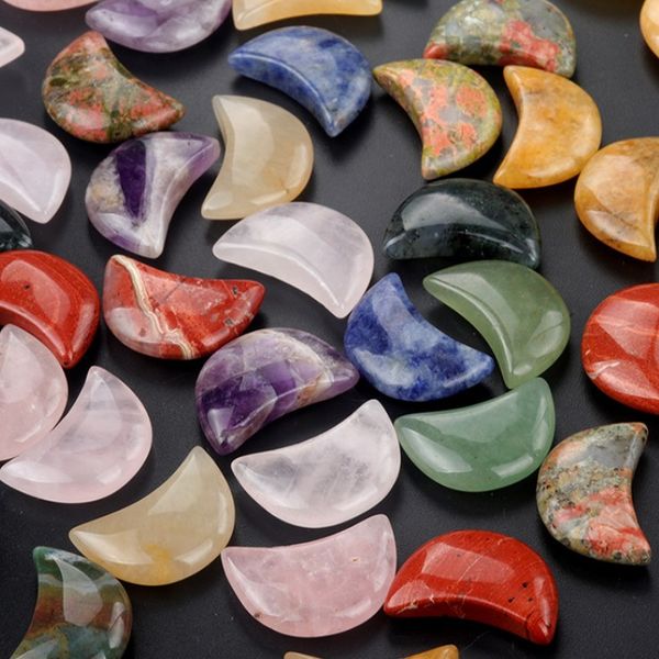 20mm natural crystal stone ornaments moon carved crescent chakra charms reiki healing quartz mineral tumbled gemstones hand home decor jewel, Black
20mm natural crystal stone ornaments moon carved crescent chakra charms reiki healing quartz mineral tumbled gemstones hand home decor jewel, Black