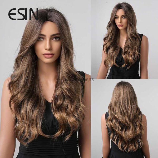synthetic wigs esin synthetic hair long water wave ombre mixed brown middle part wigs for women natural party heat resistant hkd230818, Black
synthetic wigs esin synthetic hair long water wave ombre mixed brown middle part wigs for women natural party heat resistant hkd230818, Black
