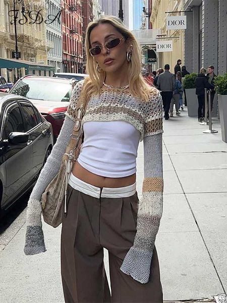 women's t-shirt fsda knitted hollow out crop long sleeve patchwork y2k retro 2022 t shirts women summer fashion vintage t230818, White
women's t-shirt fsda knitted hollow out crop long sleeve patchwork y2k retro 2022 t shirts women summer fashion vintage t230818, White
