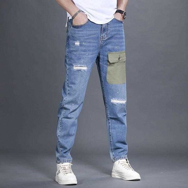 men's jeans hole summer ripped mens loose straight casual pants high street vintage denim thin section light blue cargo
men's jeans hole summer ripped mens loose straight casual pants high street vintage denim thin section light blue cargo