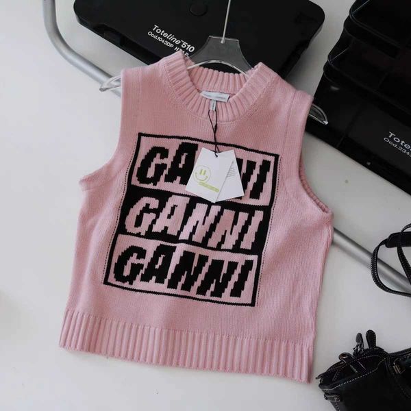ganni 23aw women desginer classic knitted jacket casual letter jacquard women vest sweater knitted vest fashion top, White
ganni 23aw women desginer classic knitted jacket casual letter jacquard women vest sweater knitted vest fashion top, White