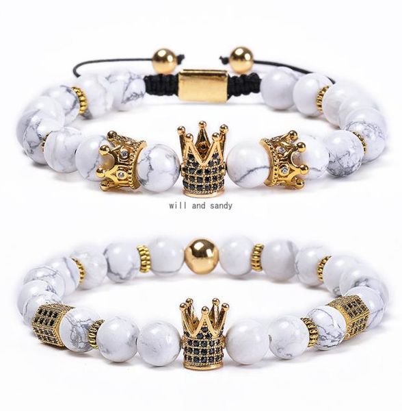 natural stone howlite beads bracelet copper zircon diamond crown bracelets braided women men fashion jewelry will and sandy5319611, Black
natural stone howlite beads bracelet copper zircon diamond crown bracelets braided women men fashion jewelry will and sandy5319611, Black