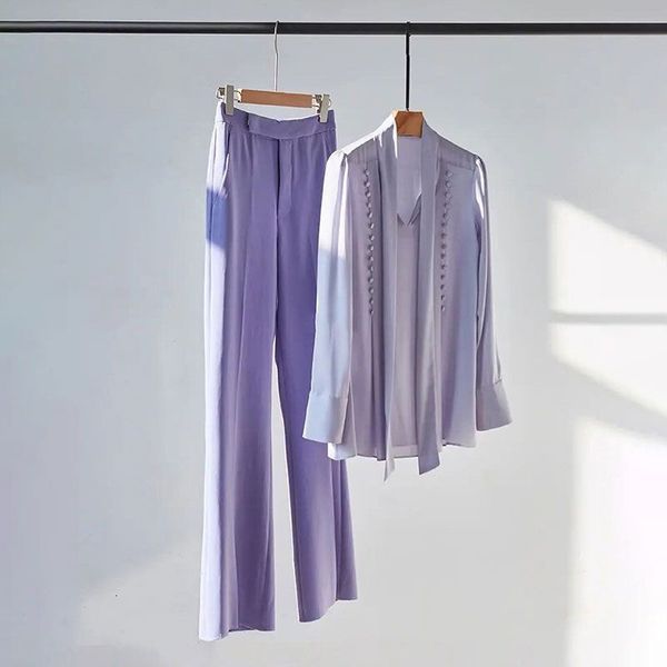 womens two piece pants women clothing spring autumn fashion style light luxury celebrity purple shirt high waist wide leg set 230818, White
womens two piece pants women clothing spring autumn fashion style light luxury celebrity purple shirt high waist wide leg set 230818, White