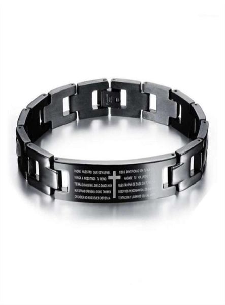 link chain men jewelry titanium steel biblical 039s prayer bracelet so15215455227, Black
link chain men jewelry titanium steel biblical 039s prayer bracelet so15215455227, Black