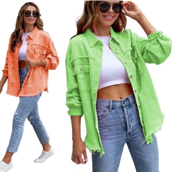 women's jackets spring autumn shirt jacket medium length holes loose jean jacket women's thin rough edges holes coat 230817, Black;brown
women's jackets spring autumn shirt jacket medium length holes loose jean jacket women's thin rough edges holes coat 230817, Black;brown
