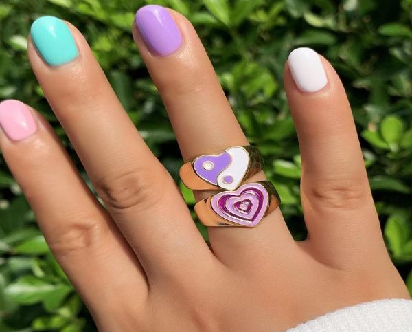 cluster rings korean fashion lovely heart enamel for women vintage shaped yinyang metal stacking ring set y2k jewelry gifts7420655, Golden;silver
cluster rings korean fashion lovely heart enamel for women vintage shaped yinyang metal stacking ring set y2k jewelry gifts7420655, Golden;silver