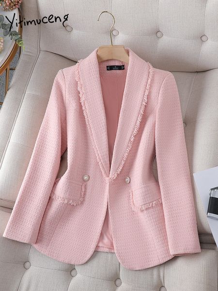 womens suits blazers yitimuceng pink for women fashion office ladies long sleeve lapel solid jacket chic vintage burr slim coats 230817, White;black
womens suits blazers yitimuceng pink for women fashion office ladies long sleeve lapel solid jacket chic vintage burr slim coats 230817, White;black