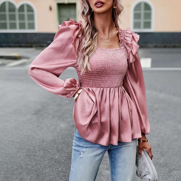 pure color shirt for women autumn winter temperament commuter long sleeve top, White
pure color shirt for women autumn winter temperament commuter long sleeve top, White