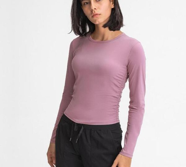 side waist elastic wrinkle sports long sleeve yoga slim skin nude feeling solid color casual suit shirt gym clothes women6396957, White
side waist elastic wrinkle sports long sleeve yoga slim skin nude feeling solid color casual suit shirt gym clothes women6396957, White
