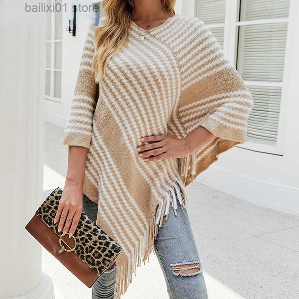 women's cape 2023 autumn and winter women's sweaters raincoat knitted shawl cloak sweaters v-neck irregular hem tassel coat stripe, Black
women's cape 2023 autumn and winter women's sweaters raincoat knitted shawl cloak sweaters v-neck irregular hem tassel coat stripe, Black