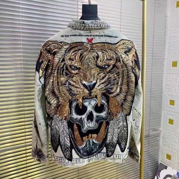 women's jackets women spring and autumn tiger sequins denim jackets street style vintage long sleeve embroidery letters jean jackets an, Black;brown
women's jackets women spring and autumn tiger sequins denim jackets street style vintage long sleeve embroidery letters jean jackets an, Black;brown
