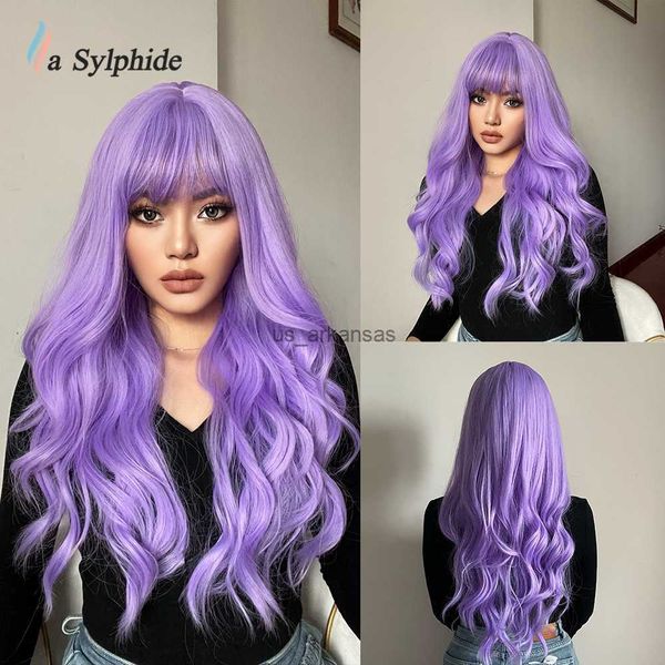 synthetic wigs la sylphide long wave cosplay wig light purple wig with bangs good quality synthetic wigs for women hkd230818, Black
synthetic wigs la sylphide long wave cosplay wig light purple wig with bangs good quality synthetic wigs for women hkd230818, Black