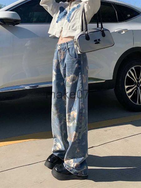 women's jeans washed flower pattern baggy jeans high street loose straight y2k jeans casual street hip hop women jeans j230818, Blue
women's jeans washed flower pattern baggy jeans high street loose straight y2k jeans casual street hip hop women jeans j230818, Blue