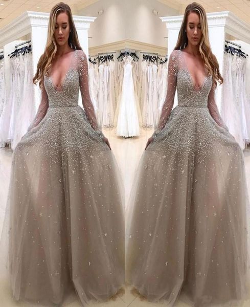 sparkling sequined beading prom dresses deep vneck long sleeve evening gowns floor length aline prom dress6154155, Black
sparkling sequined beading prom dresses deep vneck long sleeve evening gowns floor length aline prom dress6154155, Black