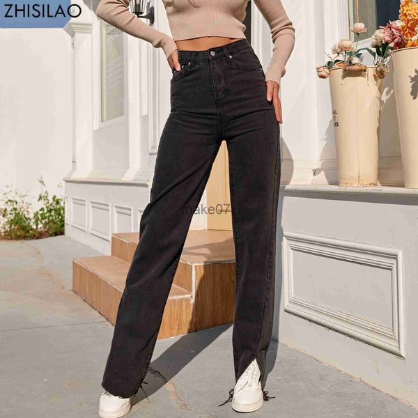women's jeans zhisilao new black straight jeans women boyfriend split fork wide leg denim pants streetwear 2021 high waist mom jeans j2, Blue
women's jeans zhisilao new black straight jeans women boyfriend split fork wide leg denim pants streetwear 2021 high waist mom jeans j2, Blue