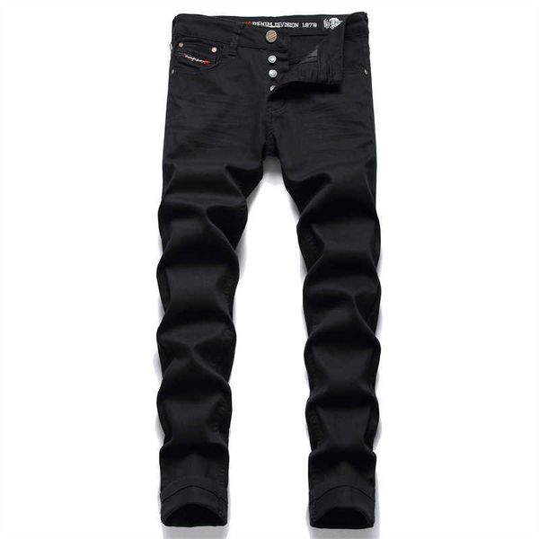 men's jeans dis european black simple trendy elastic slim fit leggings versatile pants 3269, Blue
men's jeans dis european black simple trendy elastic slim fit leggings versatile pants 3269, Blue