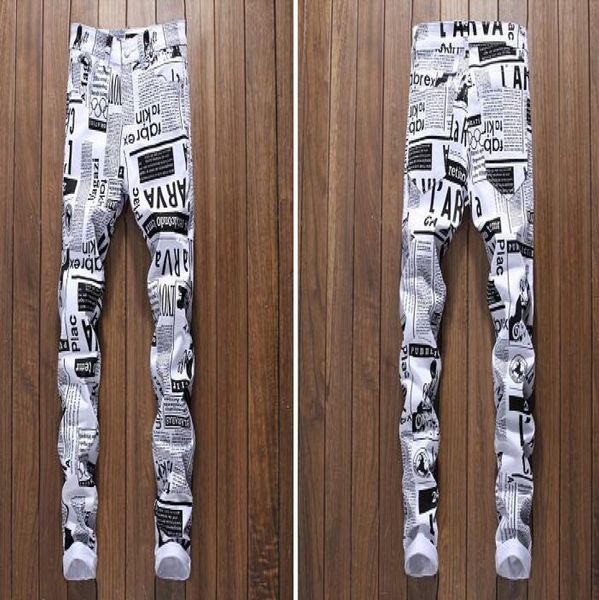 newspaper printed pattern designer jeans men039s white letter painted elastic skinny pants slim trousers size 29389837469, Blue
newspaper printed pattern designer jeans men039s white letter painted elastic skinny pants slim trousers size 29389837469, Blue