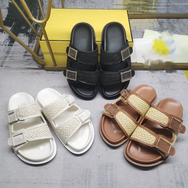 2023 designers slippers feel sandals men shoes raffia double-band slide f letter slipper drag women sandal pp straw woven slides rubber slip, Black
2023 designers slippers feel sandals men shoes raffia double-band slide f letter slipper drag women sandal pp straw woven slides rubber slip, Black