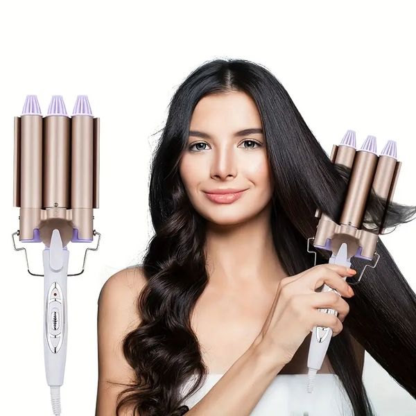 1pc electric curling iron - three-stick hair curler for smooth and shiny hair - household egg roll stick - hair styling tool for salon-quali, Black
1pc electric curling iron - three-stick hair curler for smooth and shiny hair - household egg roll stick - hair styling tool for salon-quali, Black