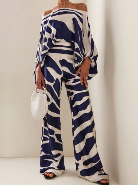 womens two piece pants fashion print satin 2 sets women casual lantern sleeve off shoulder wide leg suit chic blouse office lady outfit 2308, White
womens two piece pants fashion print satin 2 sets women casual lantern sleeve off shoulder wide leg suit chic blouse office lady outfit 2308, White