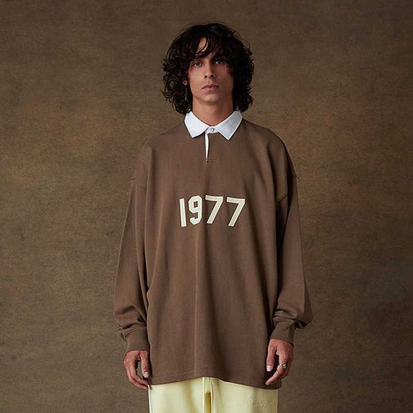ess hoodie currency conqueror fog essentials double track high street 1977 flocked polo shirt casual loose long sleeve sweater, Black
ess hoodie currency conqueror fog essentials double track high street 1977 flocked polo shirt casual loose long sleeve sweater, Black