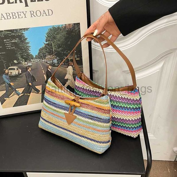 designer bag summer new grass underarm rainbow stripe handbag bohemian ethnic style women's designer bag caitlin_fashion_bags